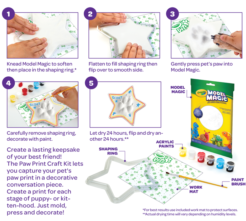 Crayola Pets Paw Print Keepsake Kit, Star